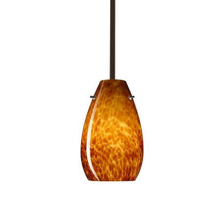 Besa Lighting Pera 9 Stem Pendant, Amber Cloud, Bronze Finish, 1x100W Incandescent 1TT-412618-BR